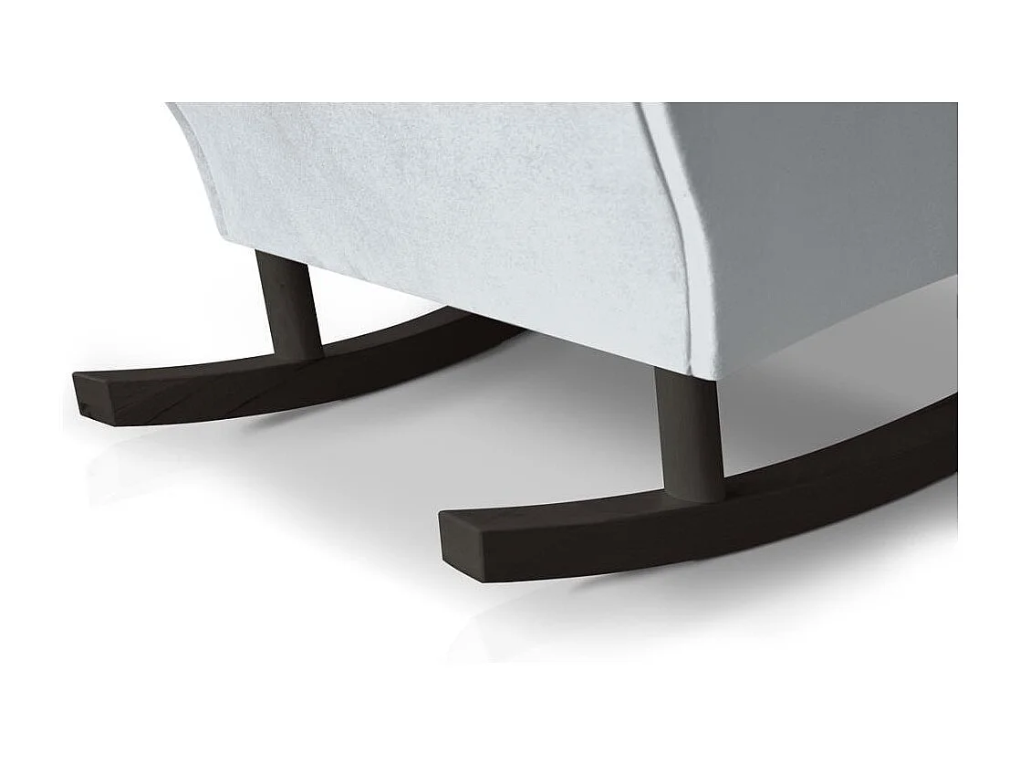 FAUTEUIL DE CHAISE Fabio gris clair avec pieds en wengé