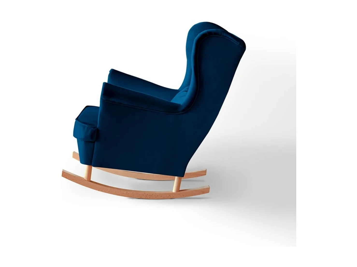 FAUTEUIL DE CHAISE Fabio bleu foncé avec pieds en hêtre