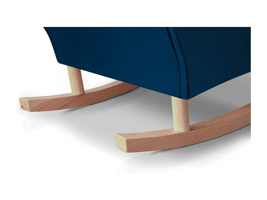 FAUTEUIL DE CHAISE Fabio bleu foncé avec pieds en hêtre