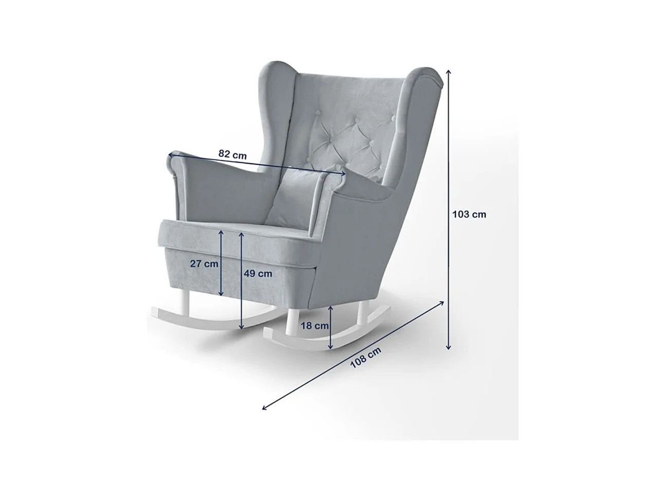 SCHAUKELSTUHL Fabio dunkelblau mit Buchenbeinen