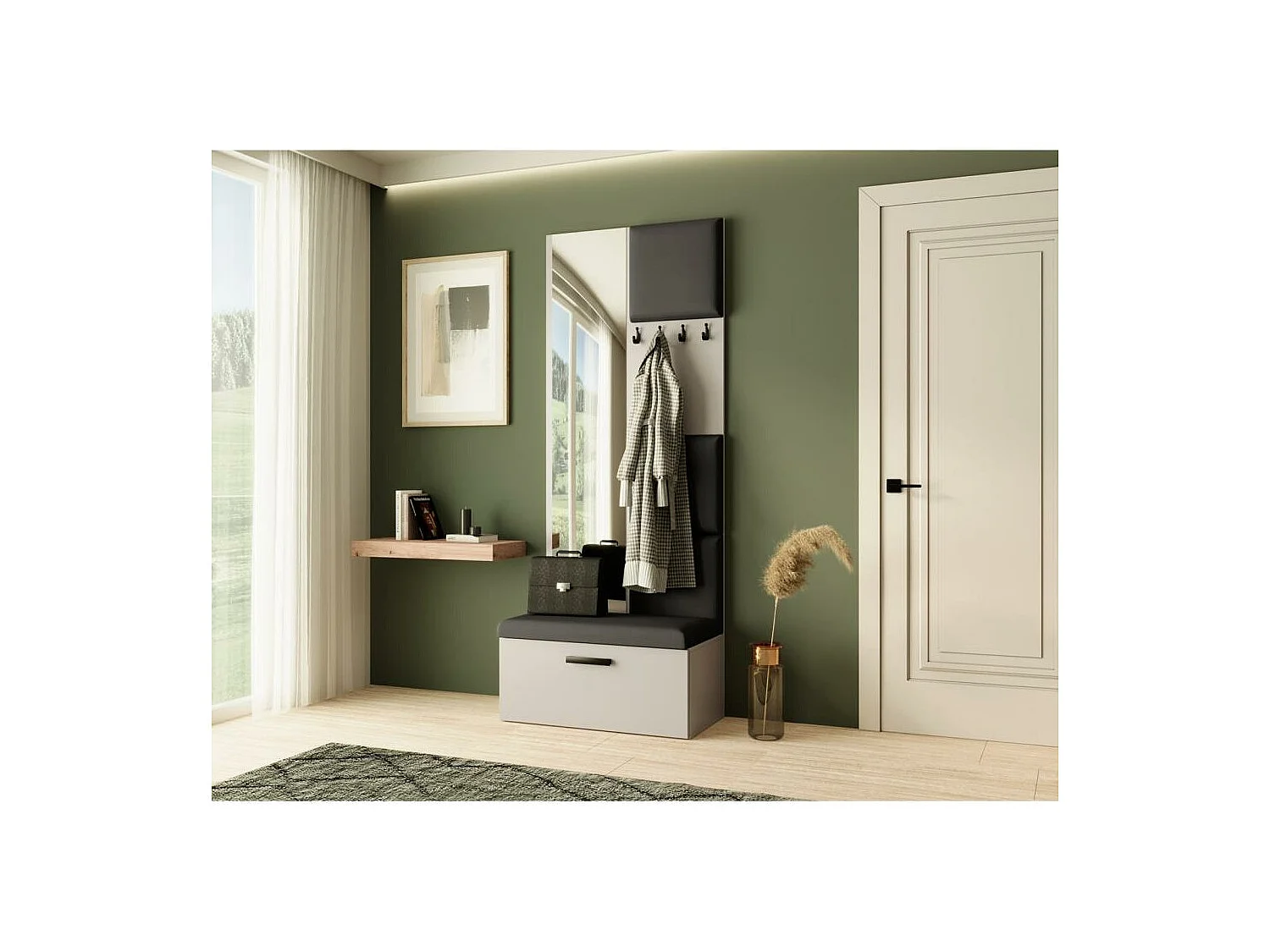 GARDEROBE Margaret III 81/203/43 avec panneaux rembourrés