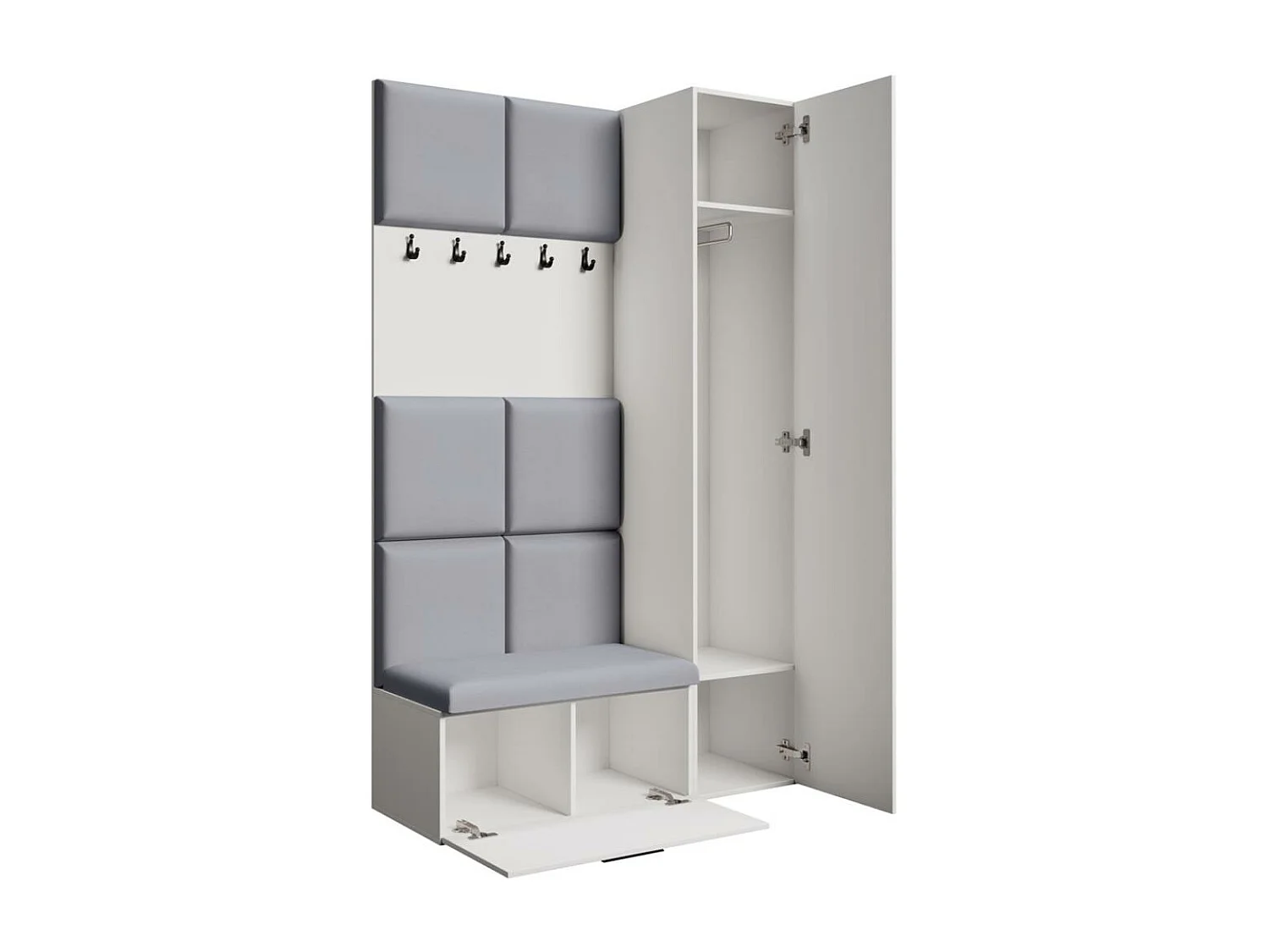 GARDEROBE Margaret I+IV 121/203/43 avec panneaux rembourrés