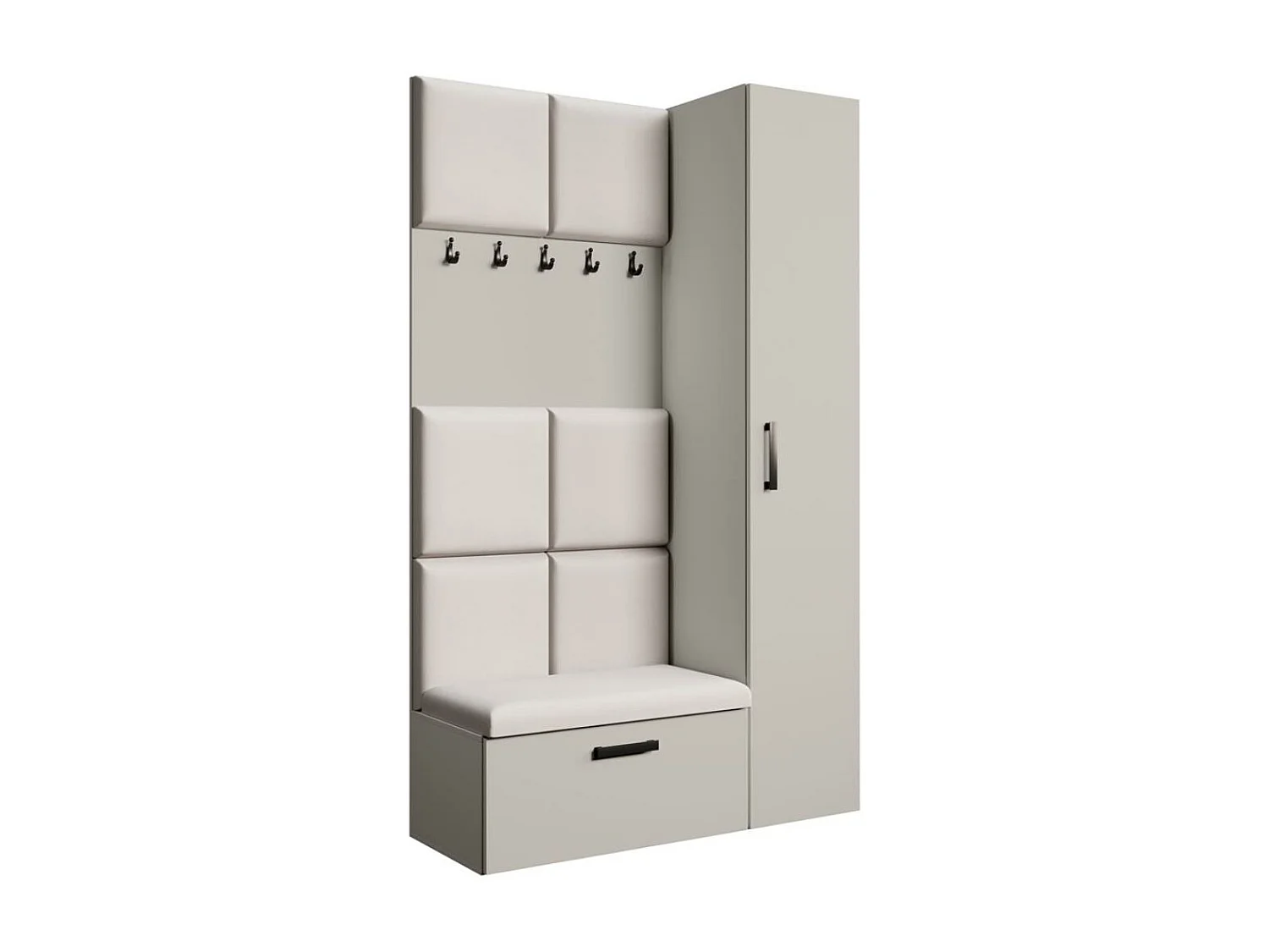 GARDEROBE Margaret I+IV 121/203/43 avec panneaux rembourrés