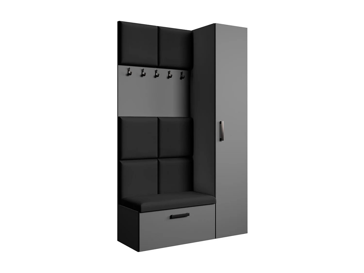 GARDEROBE Margaret I+IV 121/203/43 avec panneaux rembourrés