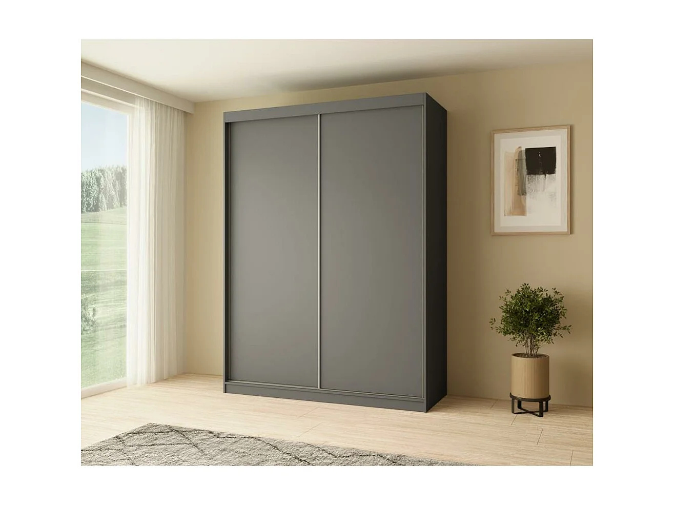 ARMOIRE À PORTES FERMÉES Mario 160/216/61 graphite