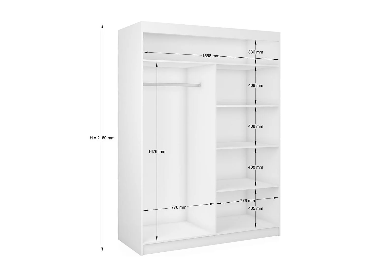 SCHWEBETÜRENSCHRANK Mario 160/216/61 graphit