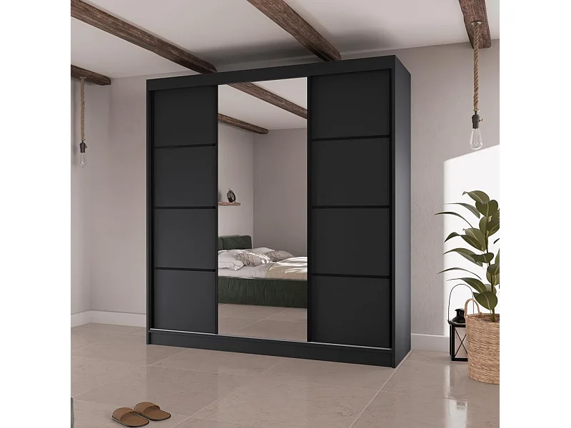 ARMOIRE À PORTES FERMÉES Vilo II 200/61/215 noir