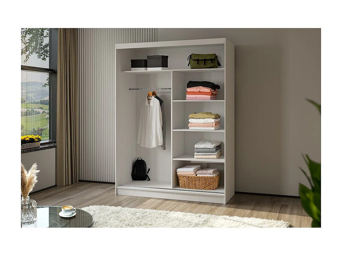 SCHWEBETÜRENSCHRANK Mario 160/216/61 weiß