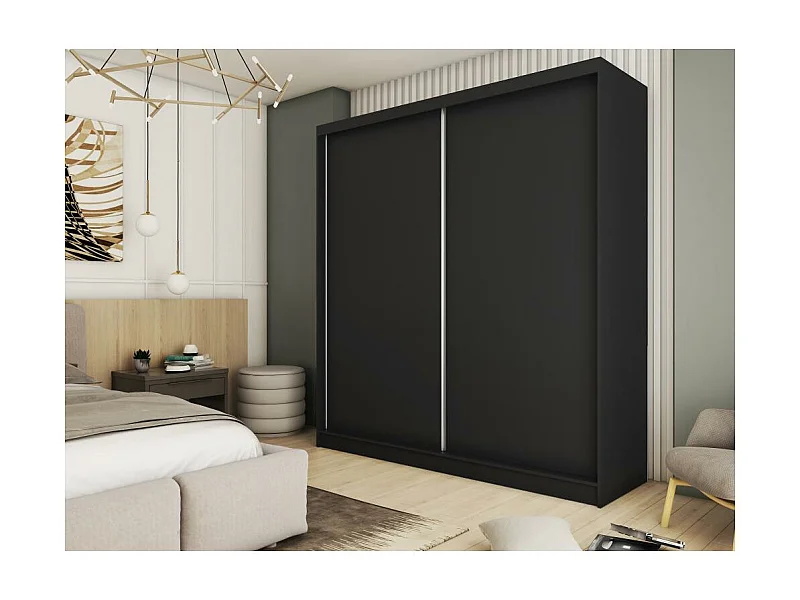 ARMOIRE À PORTES FERMÉES Mario 200/216/61 noir