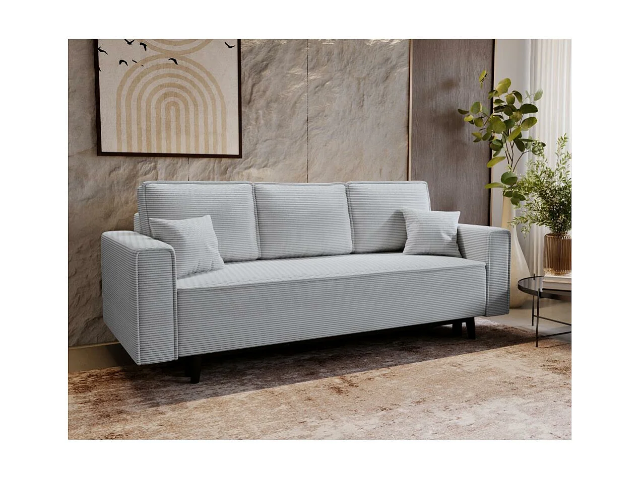 3-SITZER SOFA Monte mit Schlaffunktion hellgrau