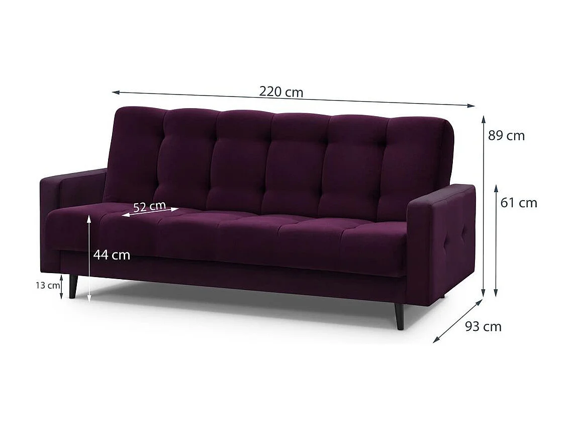 3-SITZER Schlafsofa Nancy Bis violett