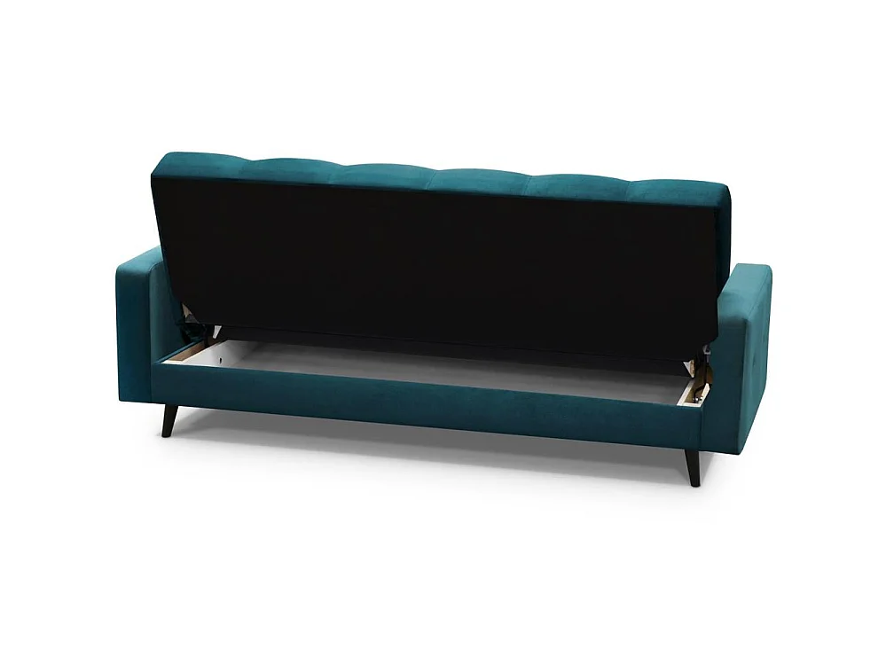 Canapé convertible clic-clac 3 places en tissu bleu ciel NANCY
