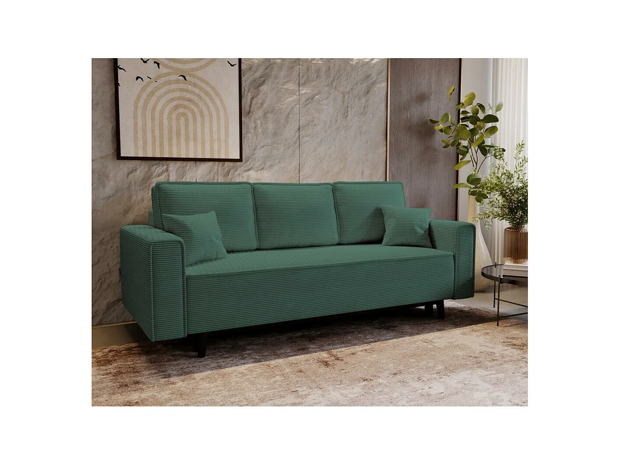 3-SITZER SOFA Monte mit Schlaffunktion grün