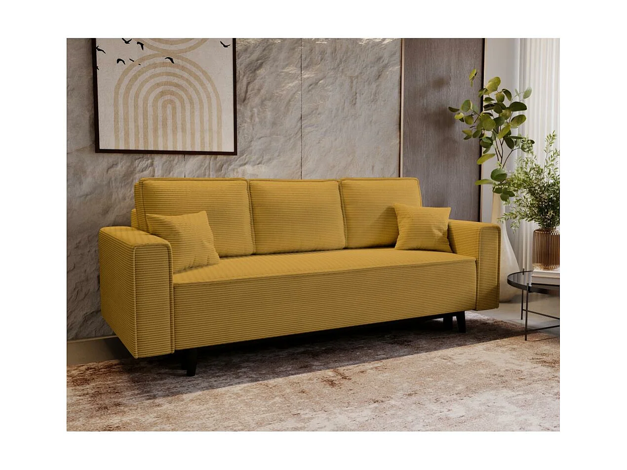 3-SITZER SOFA Monte mit Schlaffunktion gelb