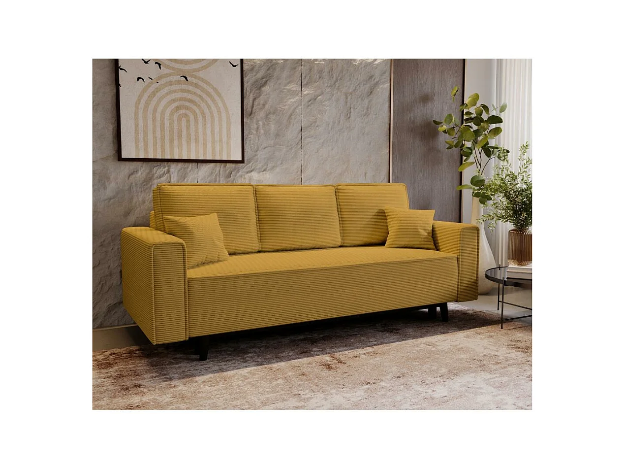 3-SITZER SOFA Monte mit Schlaffunktion gelb
