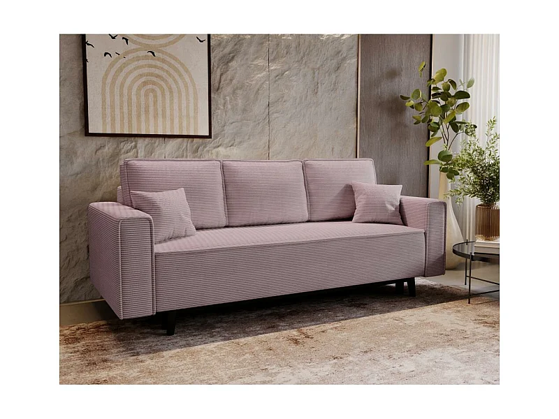3-SITZER SOFA Monte mit Schlaffunktion rosa