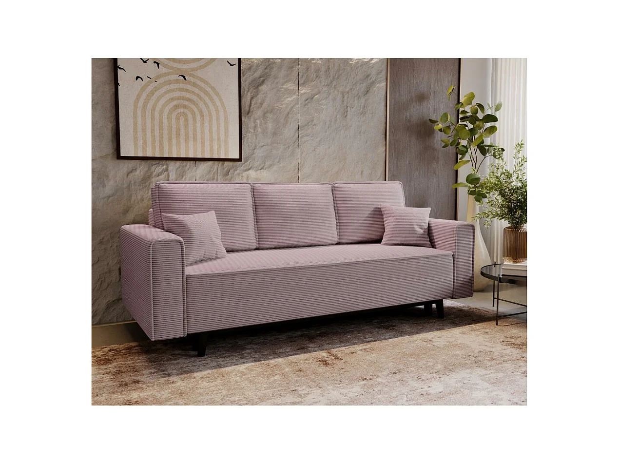 3-SITZER SOFA Monte mit Schlaffunktion rosa