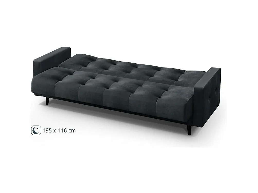 Canapé-lit 3 places Nancy Bis gris foncé