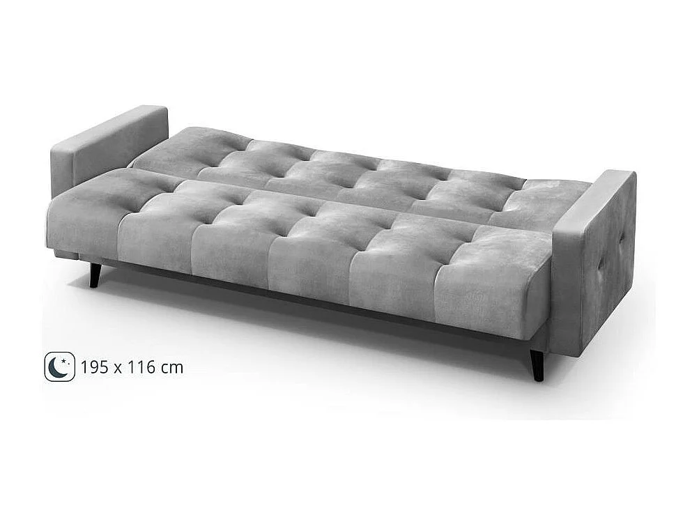 Canapé-lit 3 places Nancy Bis gris clair