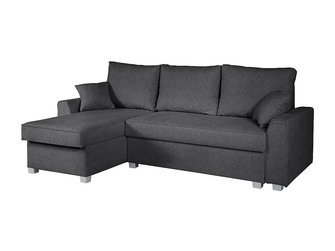 Canapé-lit ECKSCHLAFSOFA Teramo gris foncé