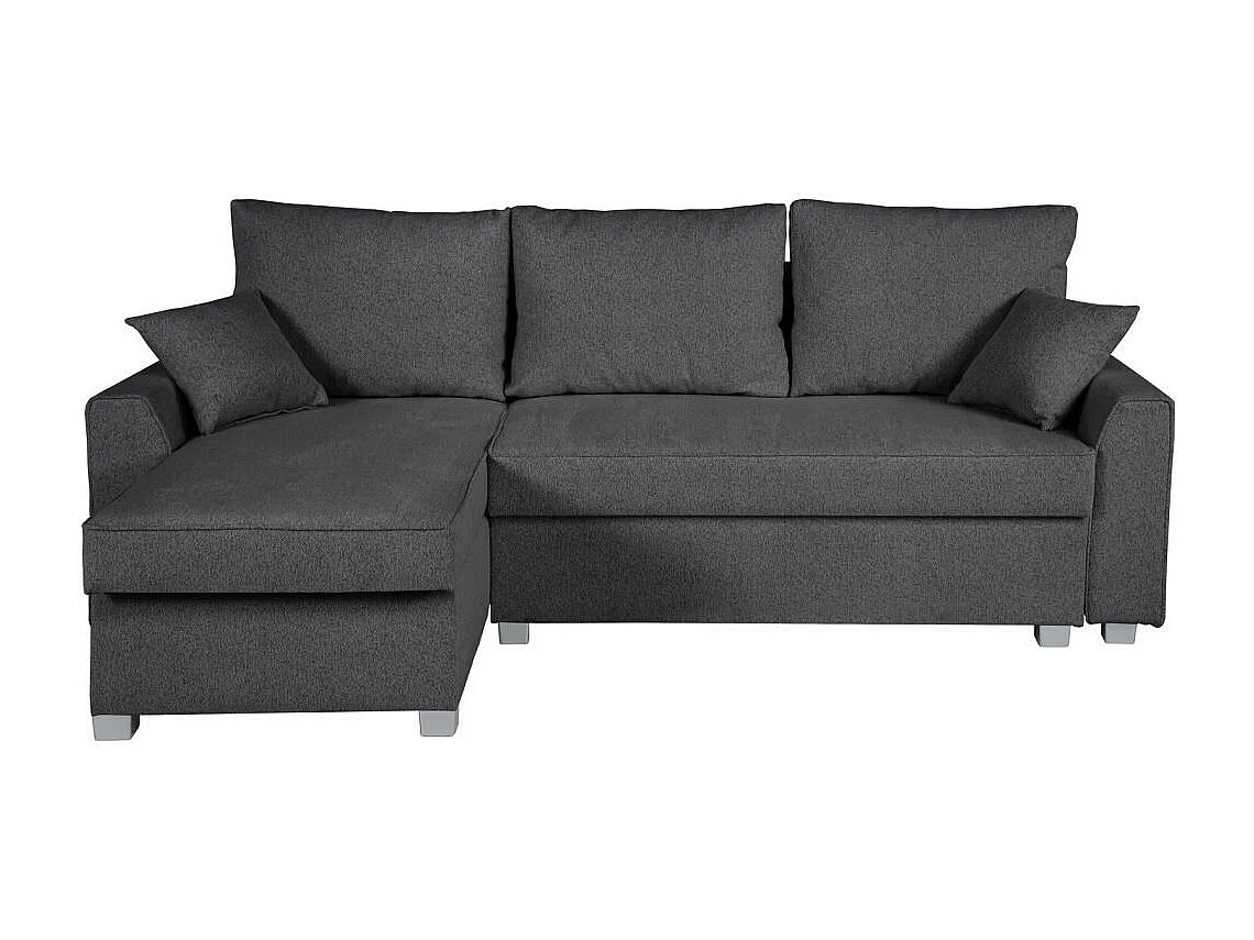 Canapé-lit ECKSCHLAFSOFA Teramo gris foncé