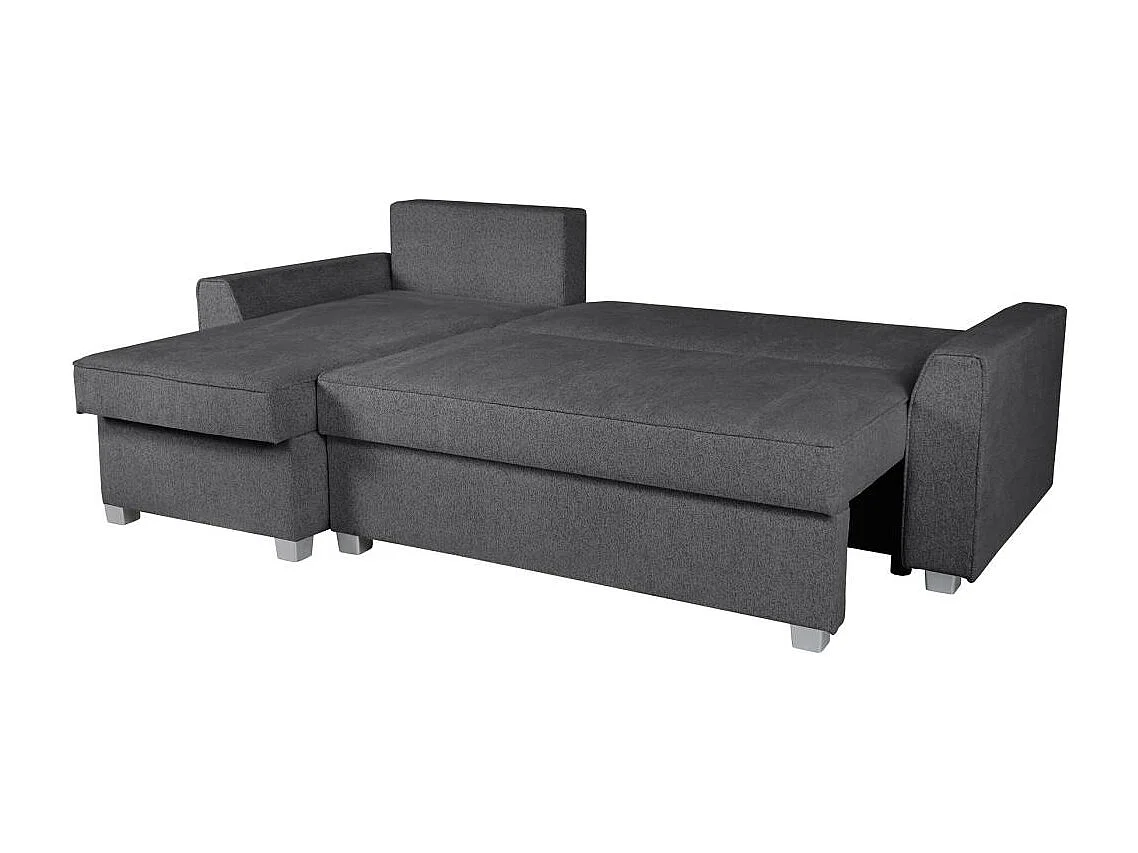 Canapé-lit ECKSCHLAFSOFA Teramo gris foncé