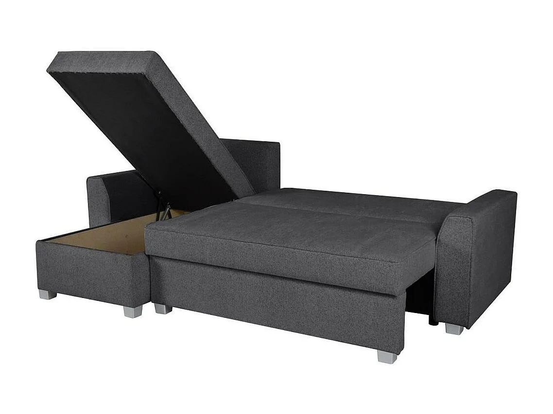 Canapé-lit ECKSCHLAFSOFA Teramo gris foncé