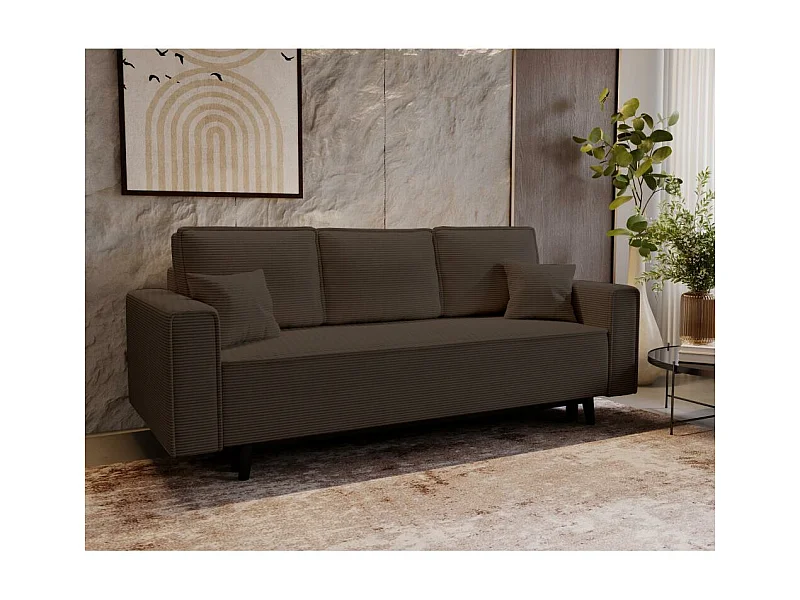 3-SITZER SOFA Monte mit Schlaffunktion braun