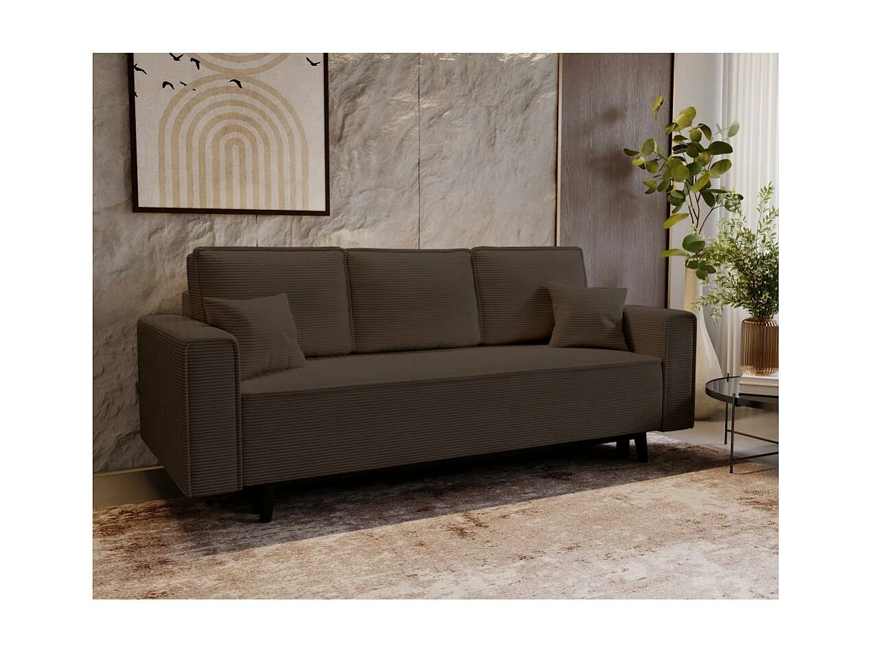 3-SITZER SOFA Monte mit Schlaffunktion braun