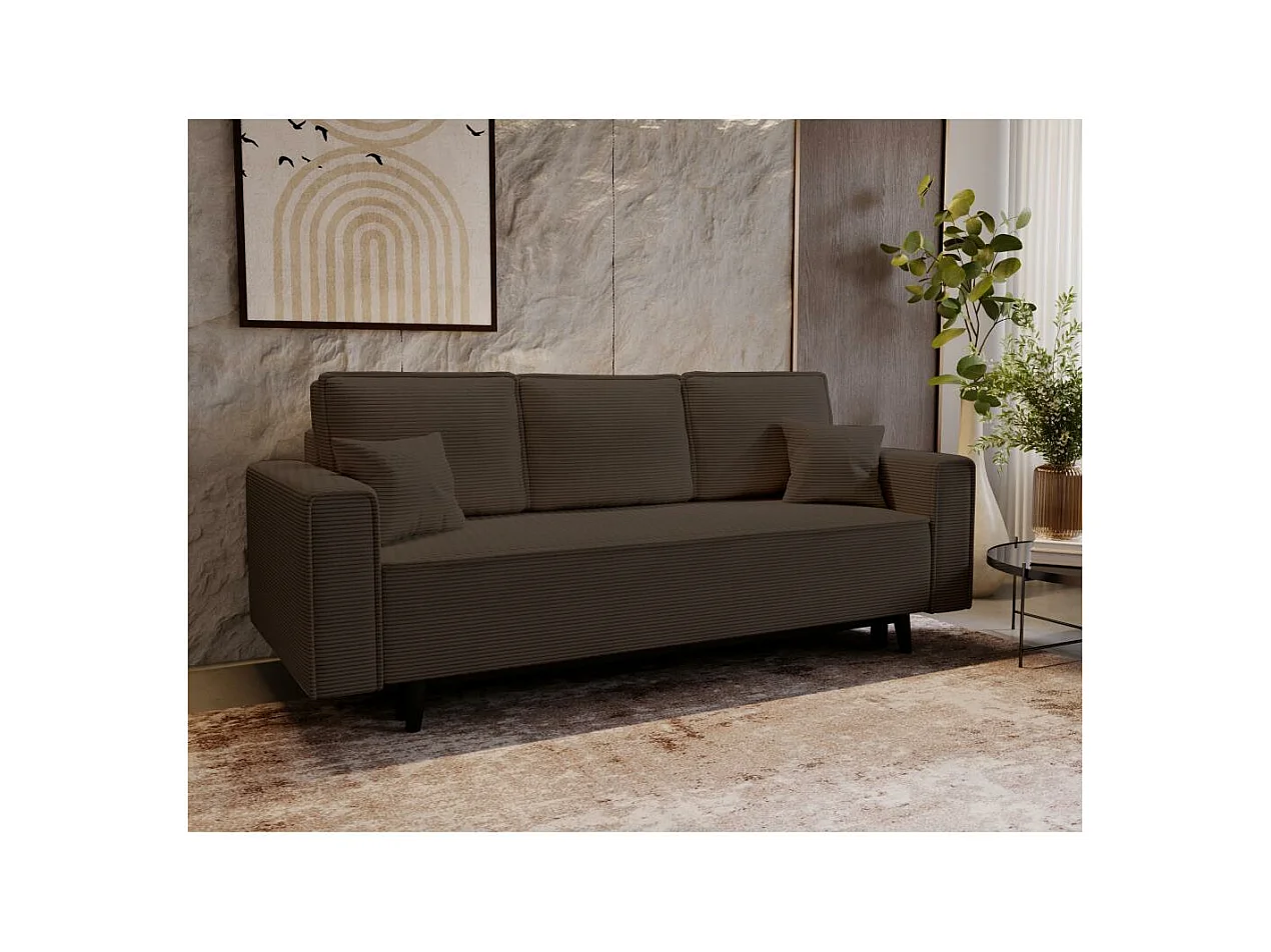 3-SITZER SOFA Monte mit Schlaffunktion braun
