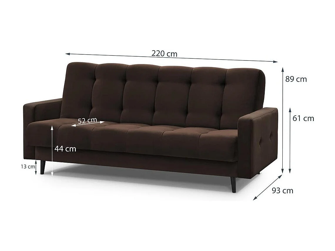 3-SITZER Schlafsofa Nancy Bis braun
