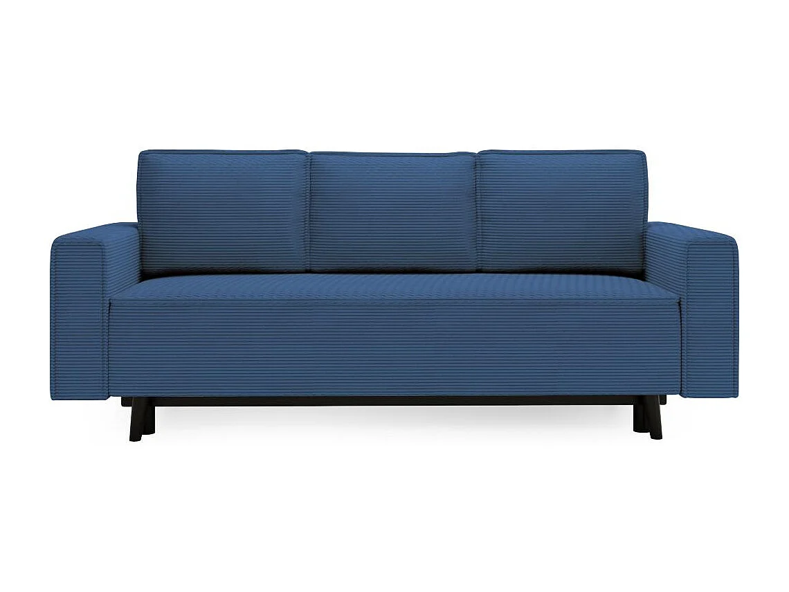 CANAPE 3 PLACES Monte avec fonction sommeil bleu