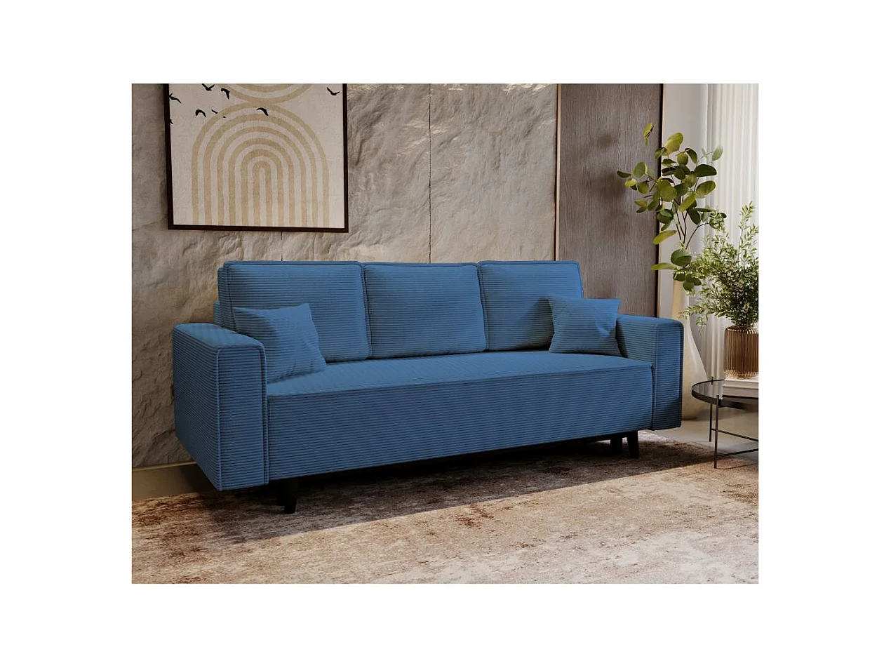 3-SITZER SOFA Monte mit Schlaffunktion blau