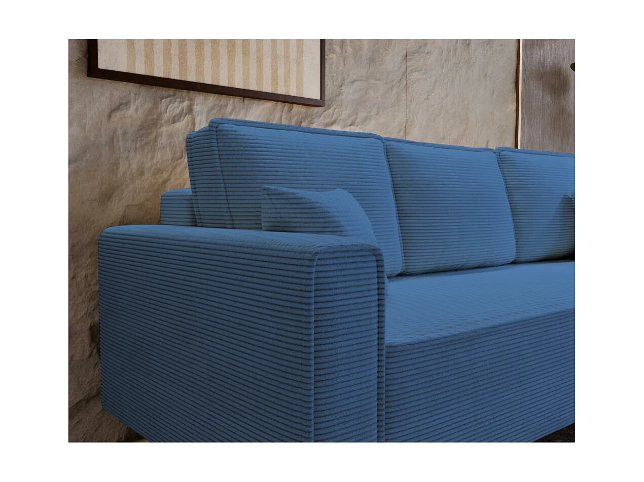 CANAPE 3 PLACES Monte avec fonction sommeil bleu