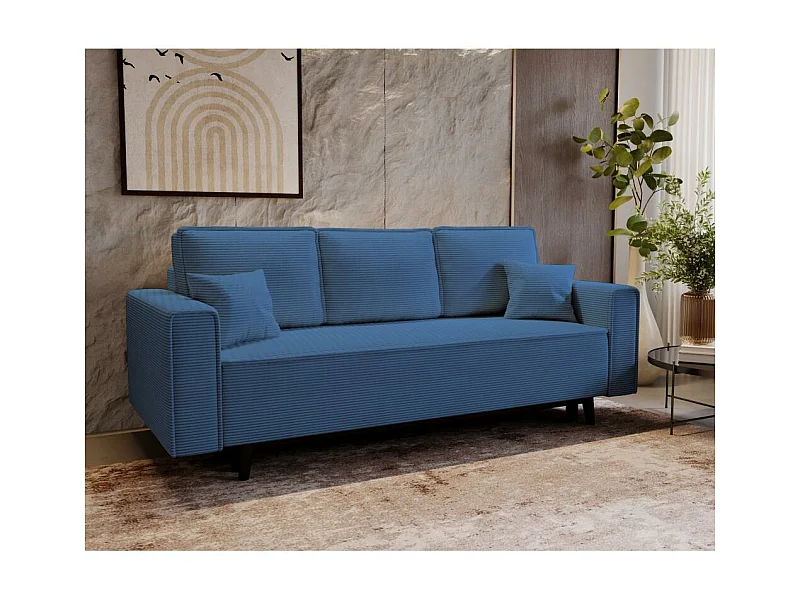 3-SITZER SOFA Monte mit Schlaffunktion blau