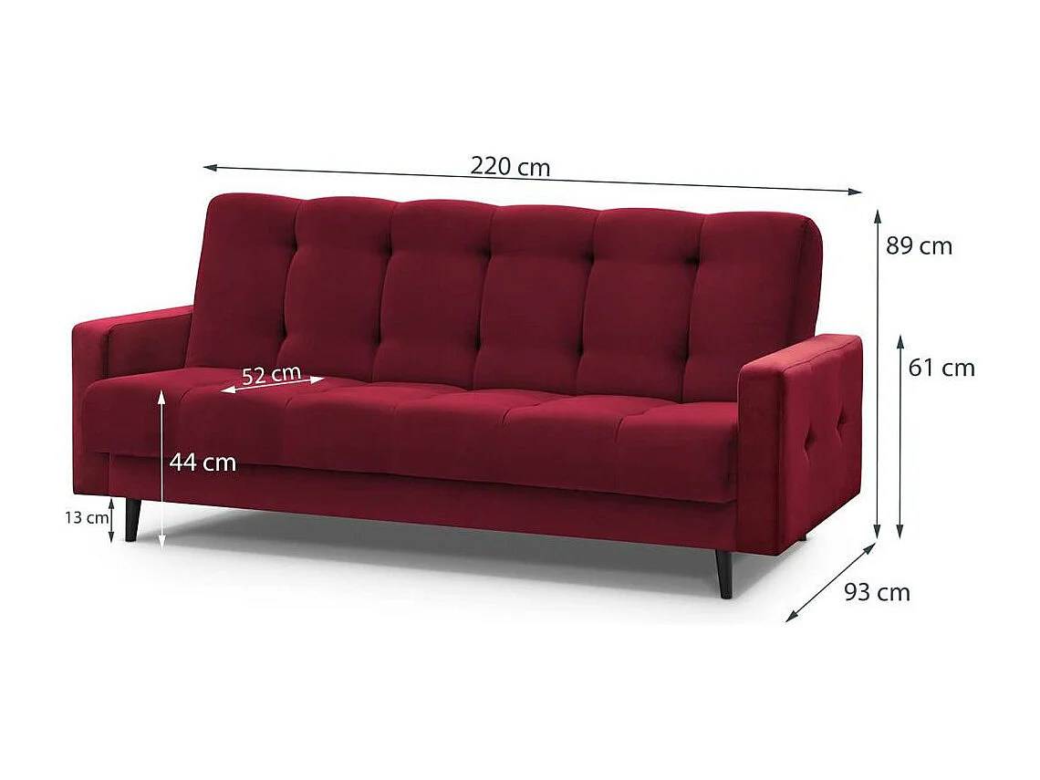 3-SITZER Schlafsofa Nancy Bis bordeaux