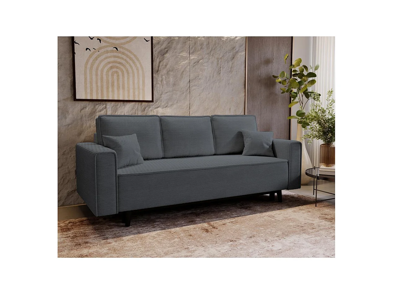 3-SITZER SOFA Monte mit Schlaffunktion dunkelgrau