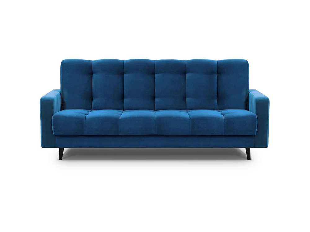 Canapé convertible clic-clac 3 places en tissu bleu foncé NANCY