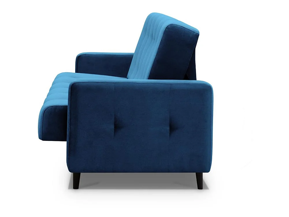 Canapé convertible clic-clac 3 places en tissu bleu foncé NANCY