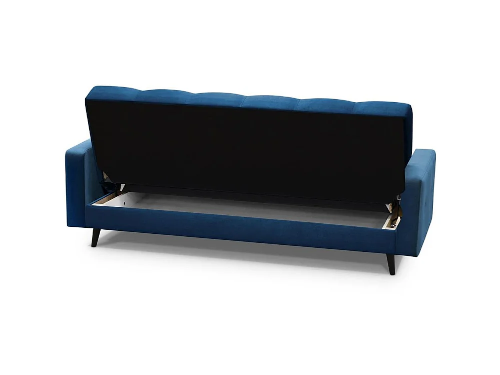 Canapé convertible clic-clac 3 places en tissu bleu foncé NANCY