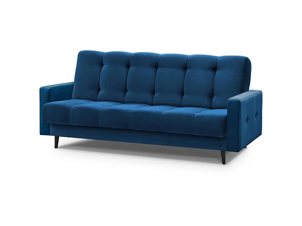 Canapé convertible clic-clac 3 places en tissu bleu foncé NANCY