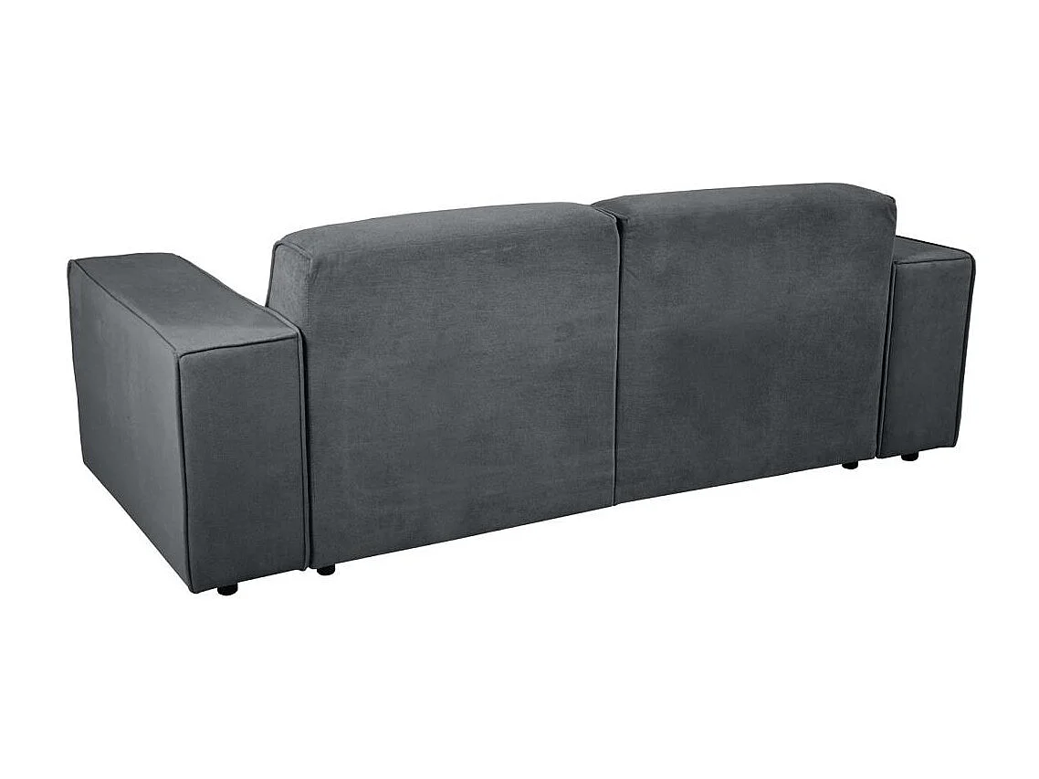 CANAPE 3 PLACES Pedro sans fonction sommeil gris foncé