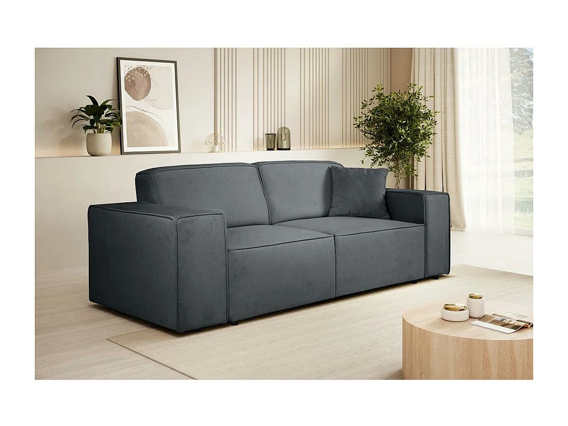 CANAPE 3 PLACES Pedro sans fonction sommeil gris foncé
