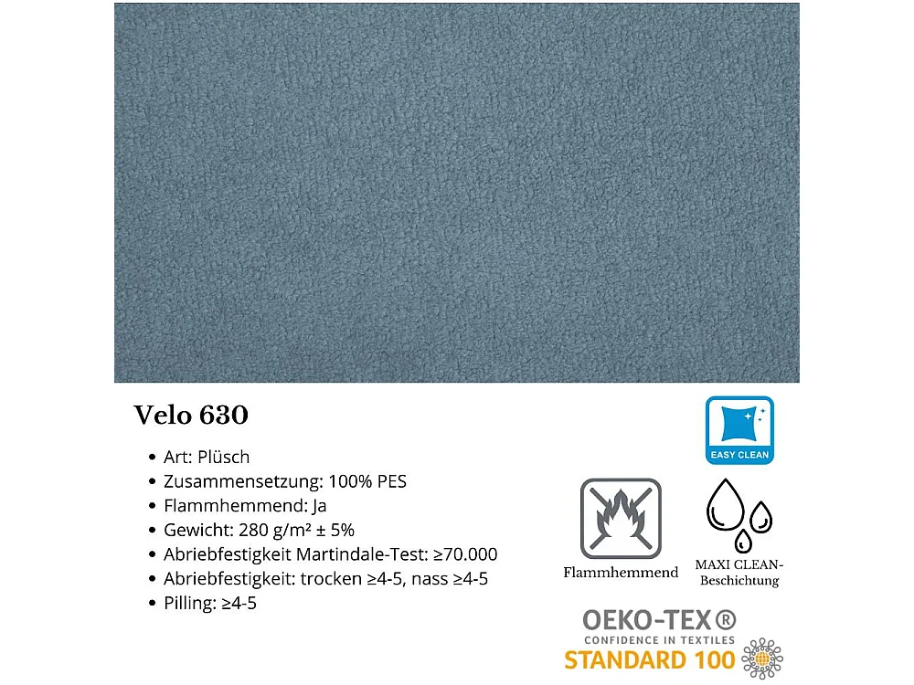 3-SITZER SOFA Pedro ohne Schlaffunktion blau