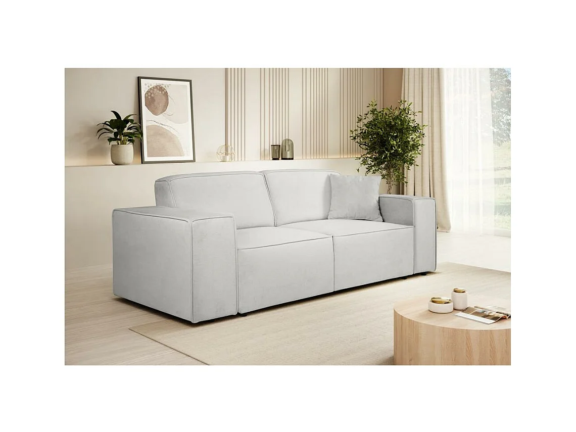 CANAPE 3 PLACES Pedro sans fonction sommeil beige clair