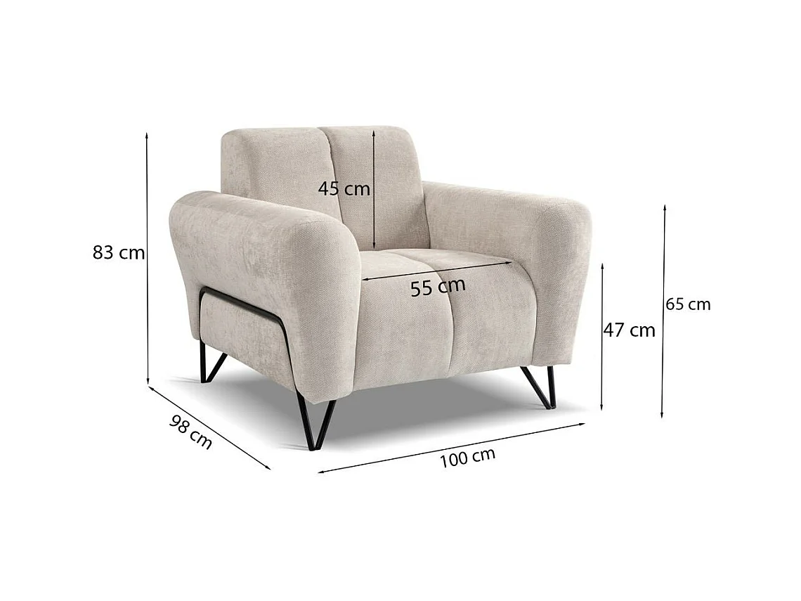 RELAXFAUTEUIL Volare met metalen poten bruin