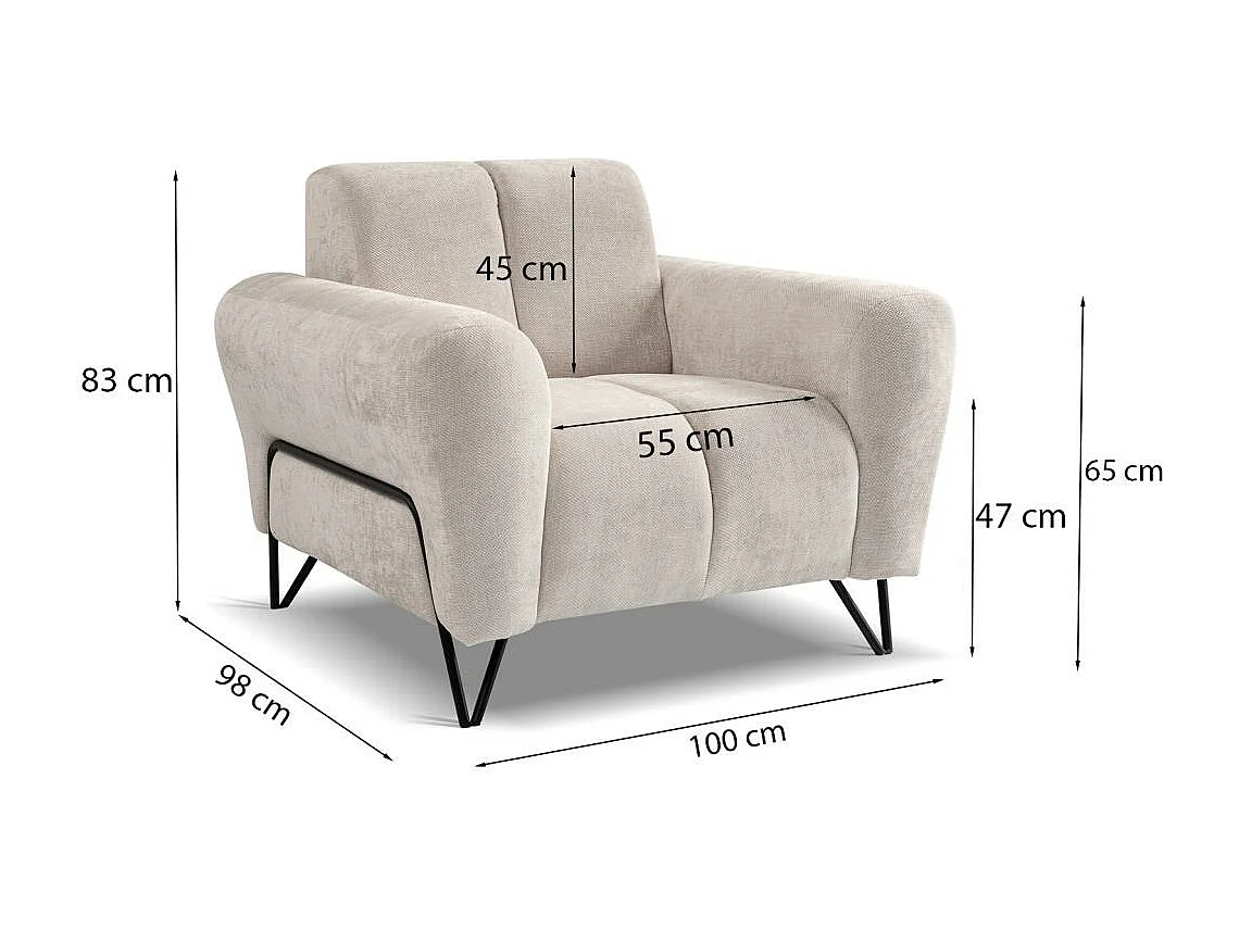 RELAXFAUTEUIL Volare met metalen poten bruin