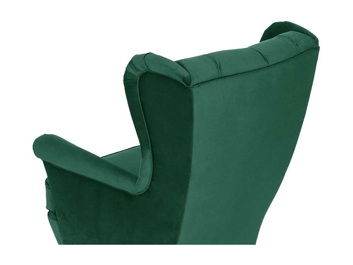 CHESTERFIELD-FAUTEUIL Falco vert avec pieds en bois