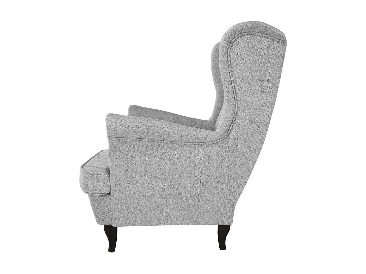 CHESTERFIELD-SESSEL Falco hellgrau mit Wenge Holzbeinen