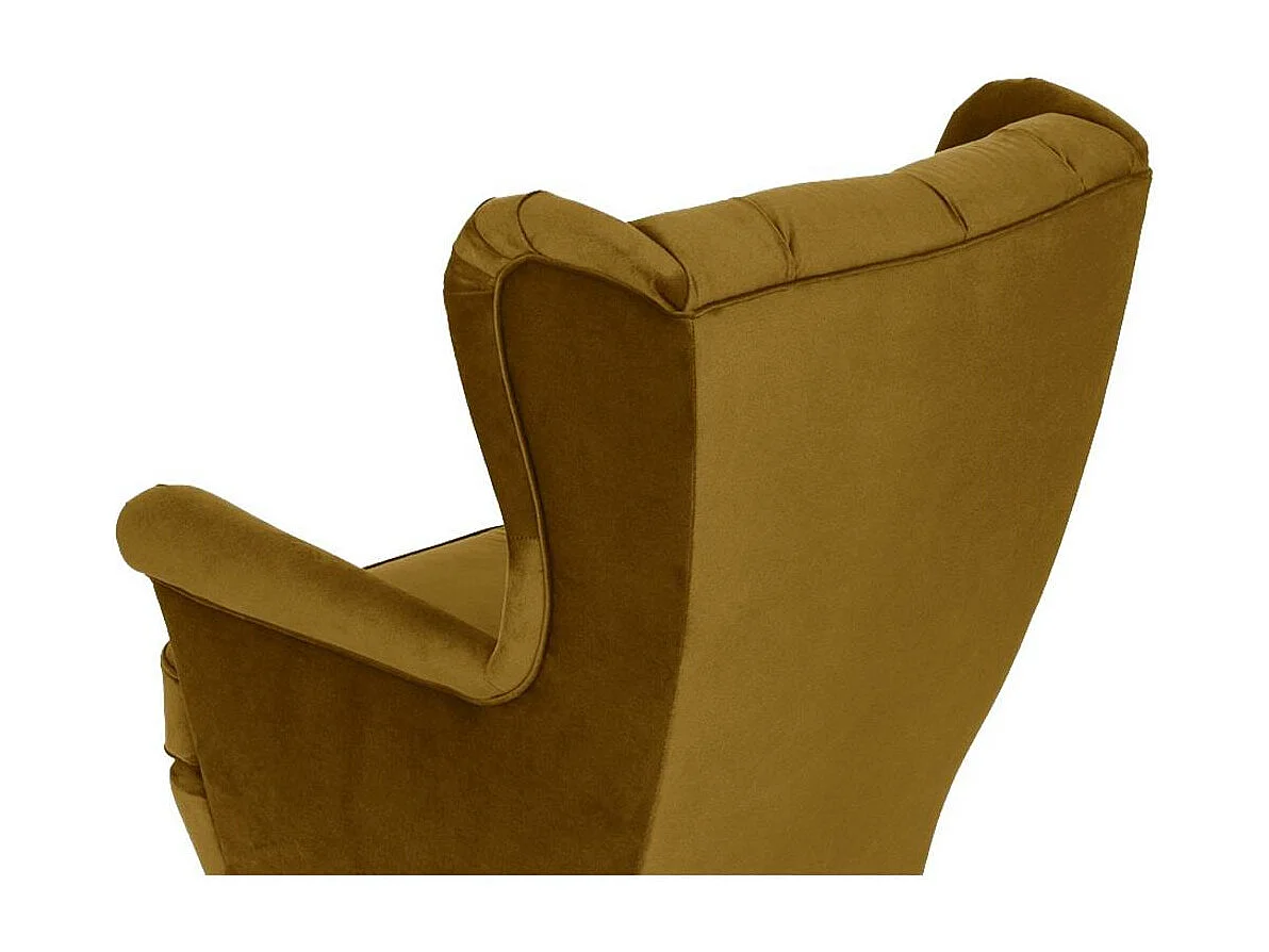 CHESTERFIELD-FAUTEUIL Falco jaune avec pieds en bois